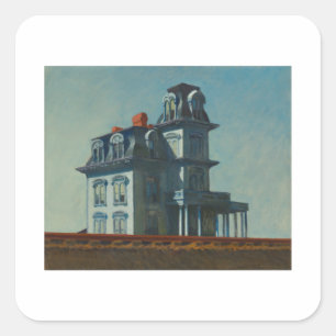 Sticker Carré Maison par le chemin de fer - Edward Hopper