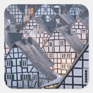 Sticker Carré Maisons à colombages en Freudenberg, Allemagne