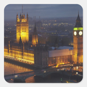 Sticker Carré Maisons du Parlement, Big Ben, Westminster