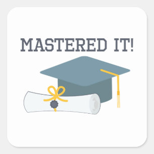 Sticker Carré Maîtrise It Funny Graduation Diplôme Cadeaux Maste