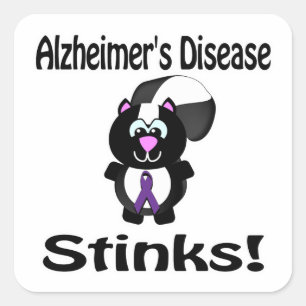 Sticker Carré Maladie d'Alzheimer puant Sensibilisation à la pea