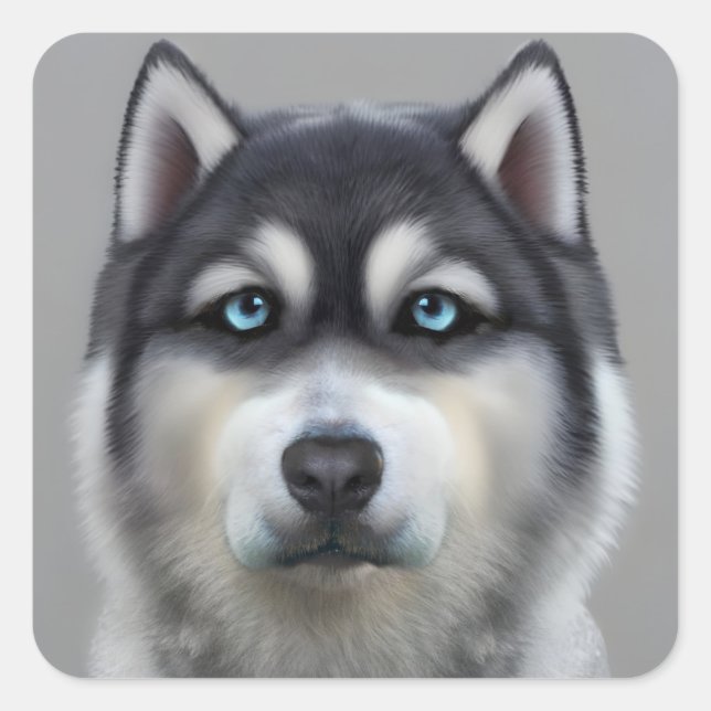 Sticker Carré Malamute d'Alaska (Devant)