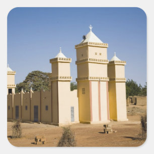 Sticker Carré Mali, Bamako. Mosquée, route Bamako-Djenne