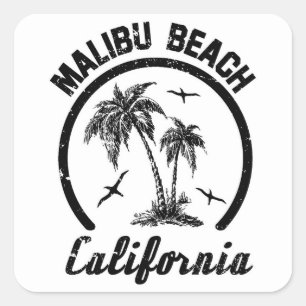 Sticker Carré Malibu Beach