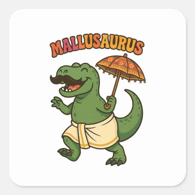 Sticker Carré mallusaurus bébé dino kerala (Devant)