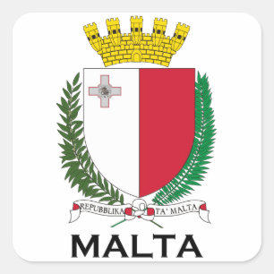 Sticker Carré MALTE - emblème/manteau des bras/symbole/drapeau