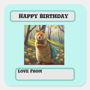 Sticker Carré Mama Meerkat Anniversaire Shopping, Anniversaire