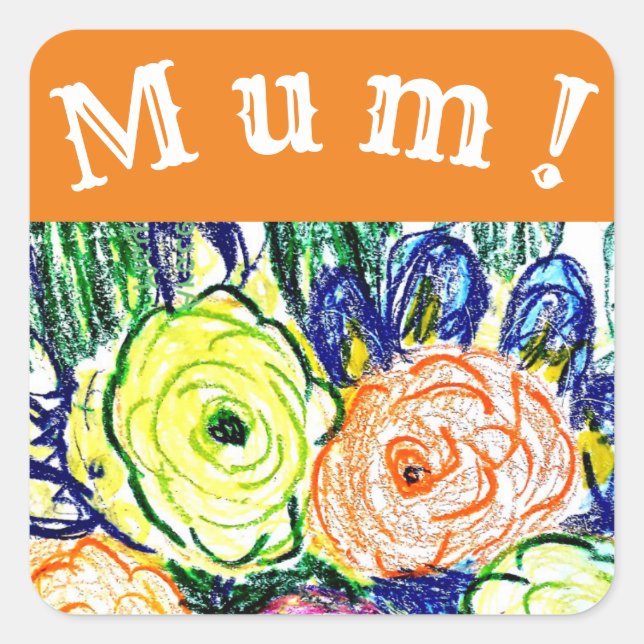 Sticker Carré MAMAN ! Carte (Devant)