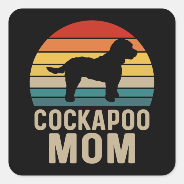 Sticker Carré Maman Cockapoo (Devant)