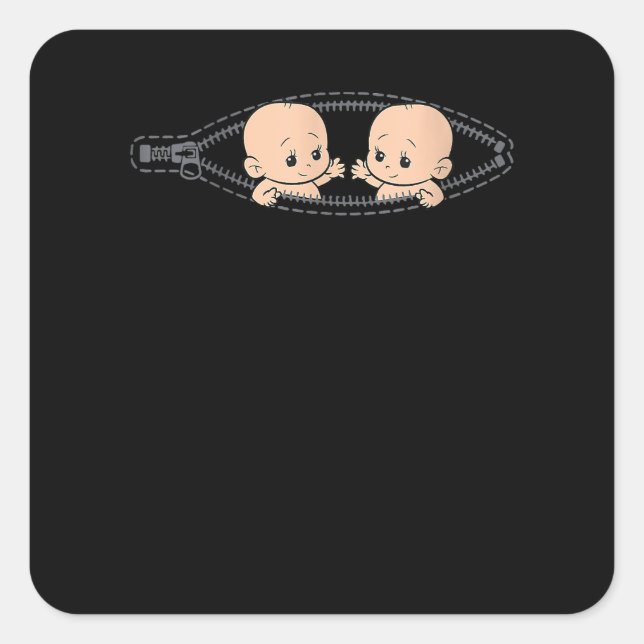 Sticker Carré Maman De Twin Grossesse Twins Maman Enceinte Avec  (Devant)