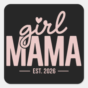 Sticker Carré Maman Fille Est 2026 Révélation de Grossesse Maman