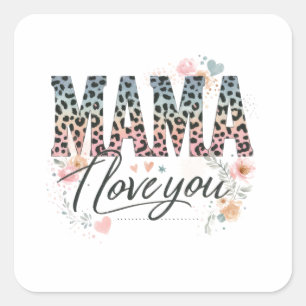 Sticker Carré Maman, je t'aime