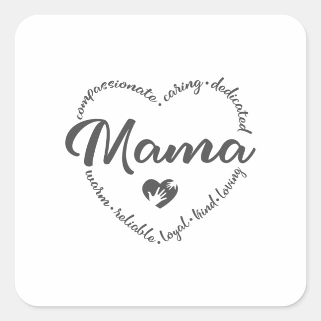 Sticker Carré Maman, jour des mères, coeur de maman (Devant)