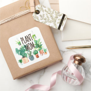 Sticker Carré Maman plante - Jardinage, Cadeau Planter Pour Mama