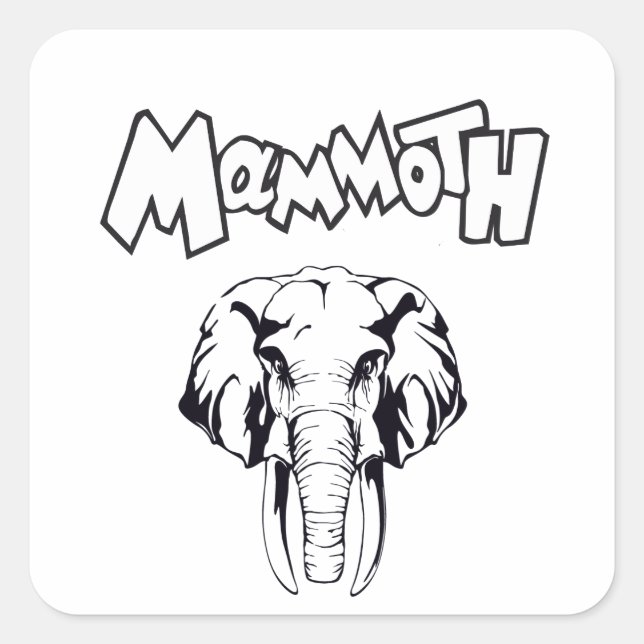 Sticker Carré Mammifère laineux Période de glace animale préhist (Devant)