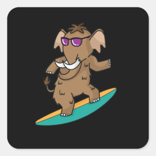 Sticker Carré Mammut surf mit Sonnenbrille