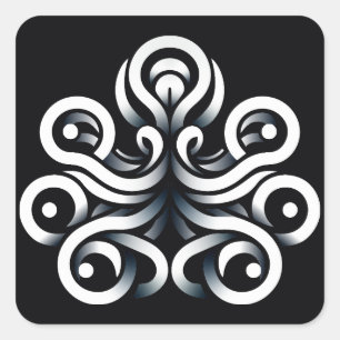 Sticker Carré Mandala abstrait géométrique sacré Zen minimal
