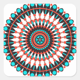 Sticker Carré Mandala amérindienne
