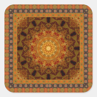 Sticker Carré Mandala Star Avec Cadre Carrelé