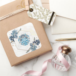 Sticker Carré Mandala Teal Bloom – Équilibre Botanique