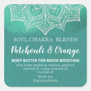 Sticker Carré Mandala Turquoise Holistic Spa Treatment Mélangez