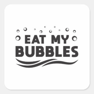 Sticker Carré Mange Mes Bulles Piscine D'Eau De Baignade