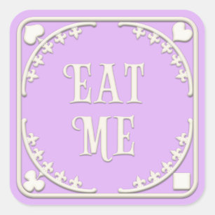 Sticker Carré "Mange-moi" Wonderland Tea Party Charming Purple