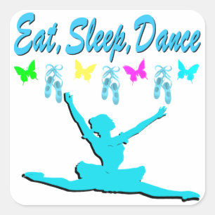 STICKER CARRÉ MANGER, DORMIR, DANSE BALLERINA DESIGN