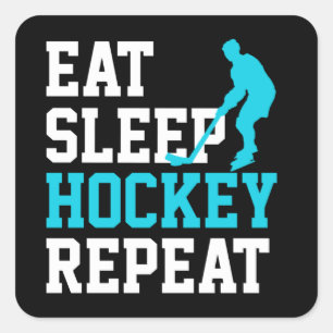 Sticker Carré Manger Dormir Hockey Répéter