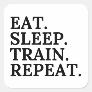 Sticker Carré Manger, Dormir, Train, Répéter