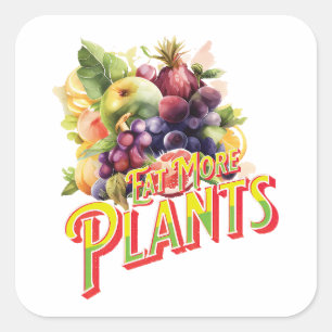 Sticker Carré Manger plus de Plantes