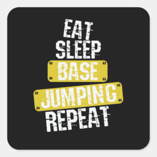 Sticker Carré Manger Sleep Base Jumping Répéter