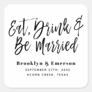 Sticker Carré Mangez Boire Soyez Marié Mariage