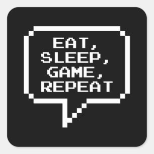 Sticker Carré Mangez la répétition de jeu de sommeil