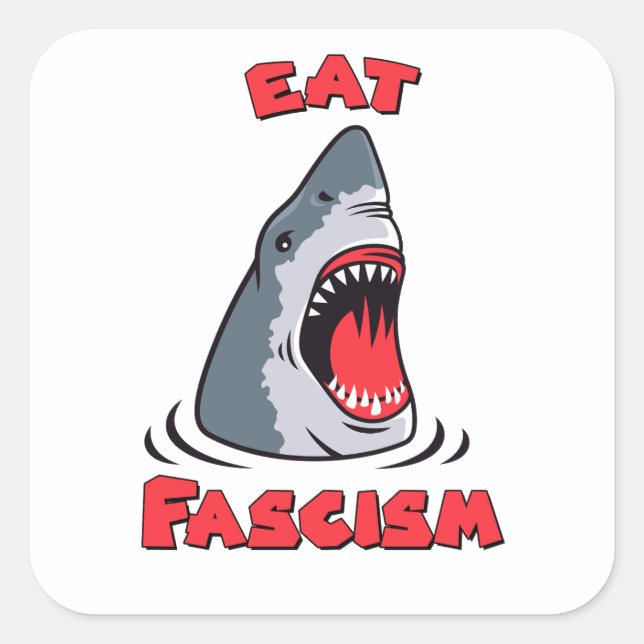 Sticker Carré Mangez le fascisme anti-fasciste (Devant)