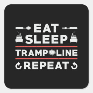 Sticker Carré Mangez Trampoline de sommeil Répéter Trampoline de