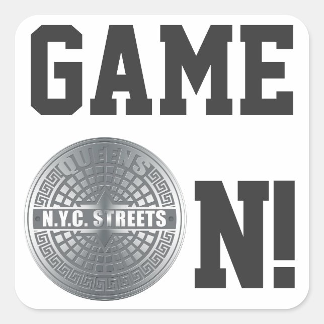 Sticker Carré Manhole Covers Queens (Devant)