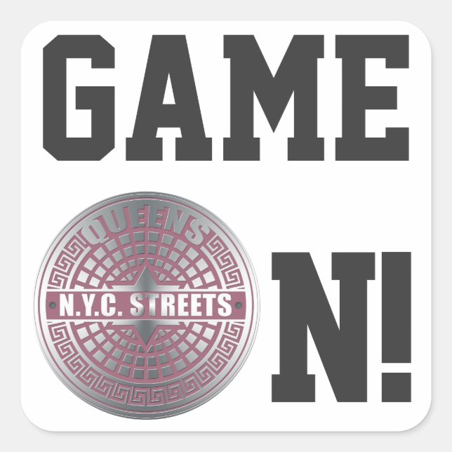 Sticker Carré Manhole Covers Queens (Devant)