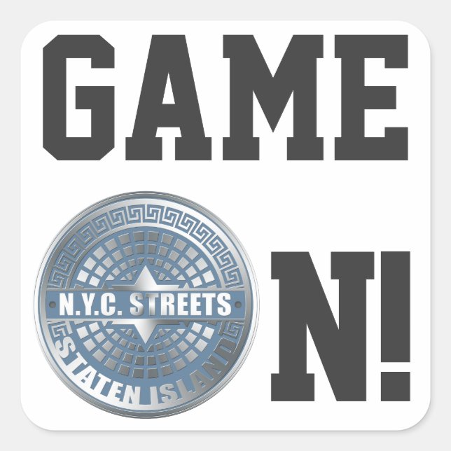 Sticker Carré Manhole Staten Island Blue (Devant)