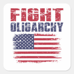 Sticker Carré Manifeste Contre L'oligarchie