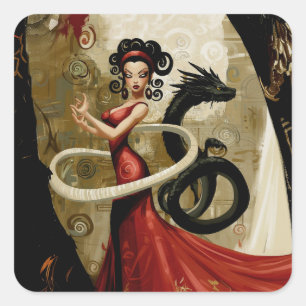 Sticker Carré Manifeste intention Occult Dark Witchy AI Art