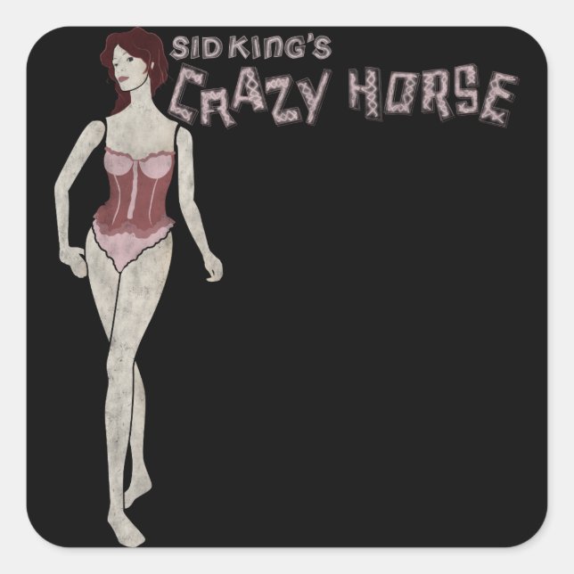 Sticker Carré mannequin à cheval fou de sid king (Devant)