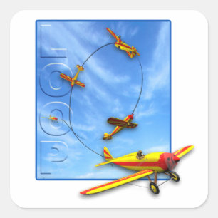 Sticker Carré Manoeuvre acrobatique aérienne de boucle avec