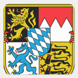 Sticker Carré Manteau de la Bavière (Allemagne) des bras