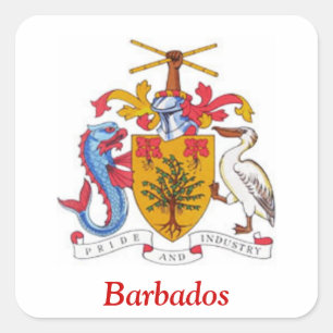 Sticker Carré Manteau des bras des Barbade