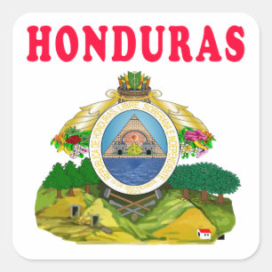 Sticker Carré Manteau du Honduras des conceptions de bras