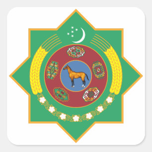 Sticker Carré Manteau du Turkménistan des bras