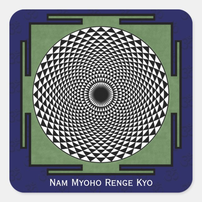 Sticker Carré Mantra de Nam Myoho Renge Kyo (Devant)