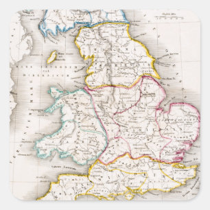 Sticker Carré Map of England Britannia Antiqua
