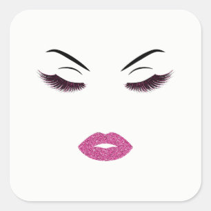 Sticker Carré Maquillage avec effet parties scintillant
